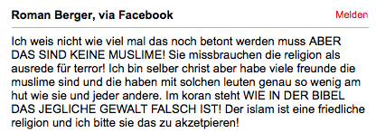 Idiot verbreitet Lügen über Islam